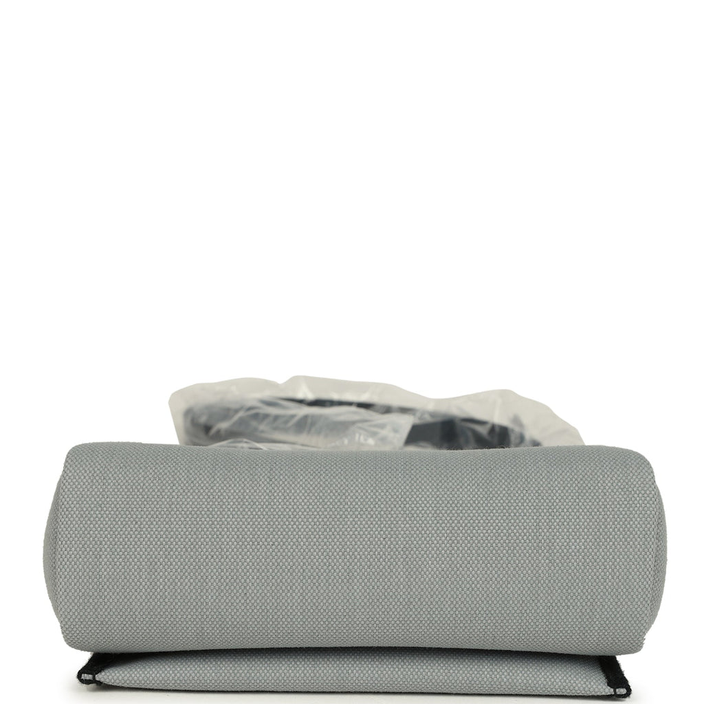 Hermes Herbag Zip 20 Mini Gris Pantin Toile Militaire Canvas and Black Vache Hunter Palladium Hardware - Image 10