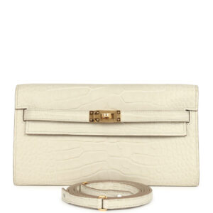 Hermes Kelly Wallet To Go Beton Matte Alligator Gold Hardware