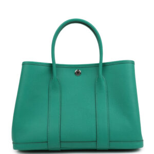 Hermes Garden Party 30 Vert Jade Epsom Palladium Hardware