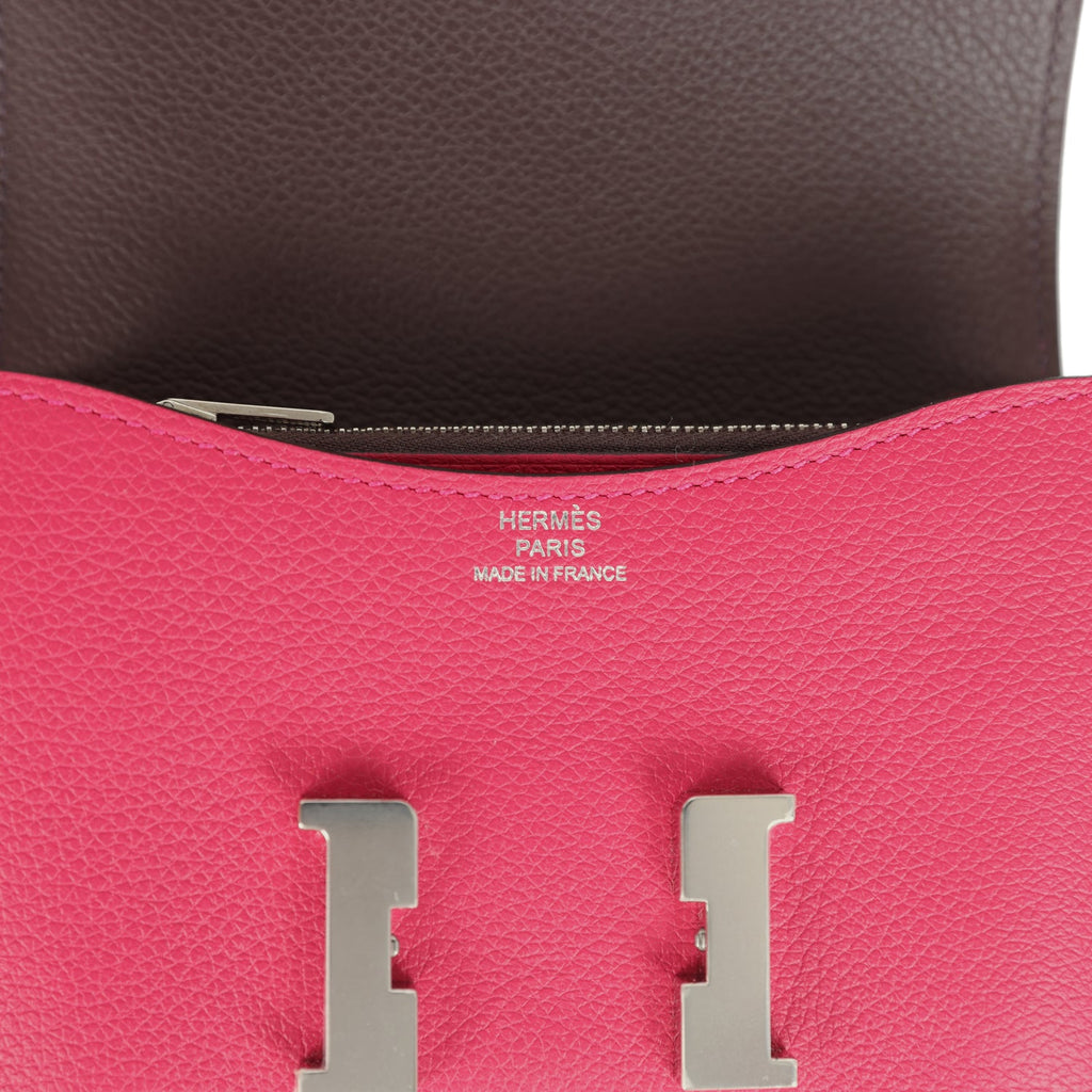Hermes Constance Slim Wallet Framboise Verso Evercolor Palladium Hardware - Image 9
