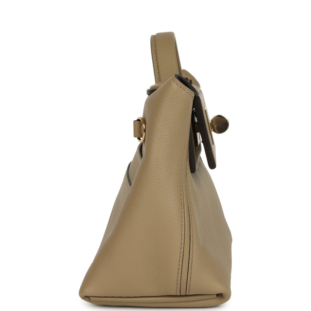 Hermes Mini 24/24 Beige Marfa Verso Evercolor and Swift Permabrass Hardware - Image 4