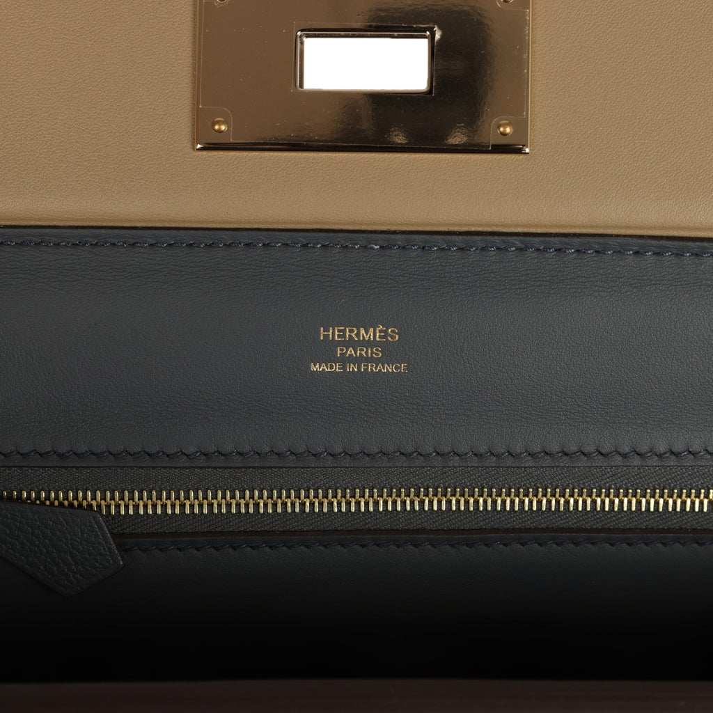 Hermes Mini 24/24 Beige Marfa Verso Evercolor and Swift Permabrass Hardware - Image 8