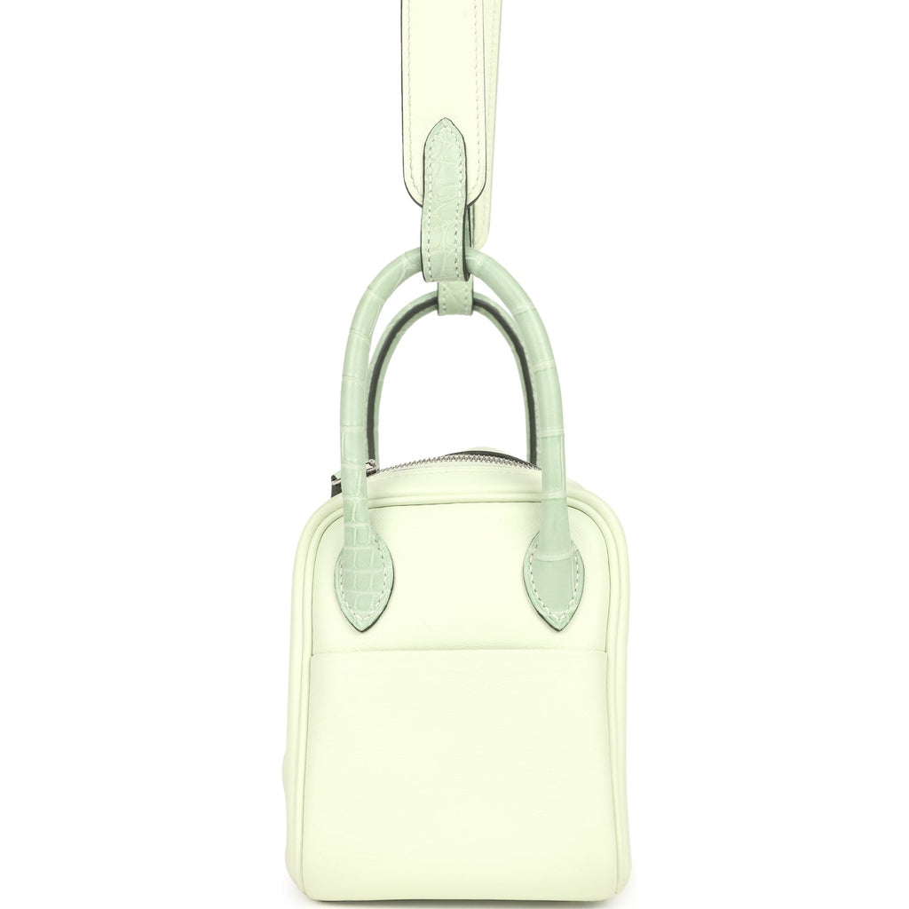 Hermes Mini Lindy Vert Fizz Swift and Matte Alligator Touch Palladium Hardware - Image 4