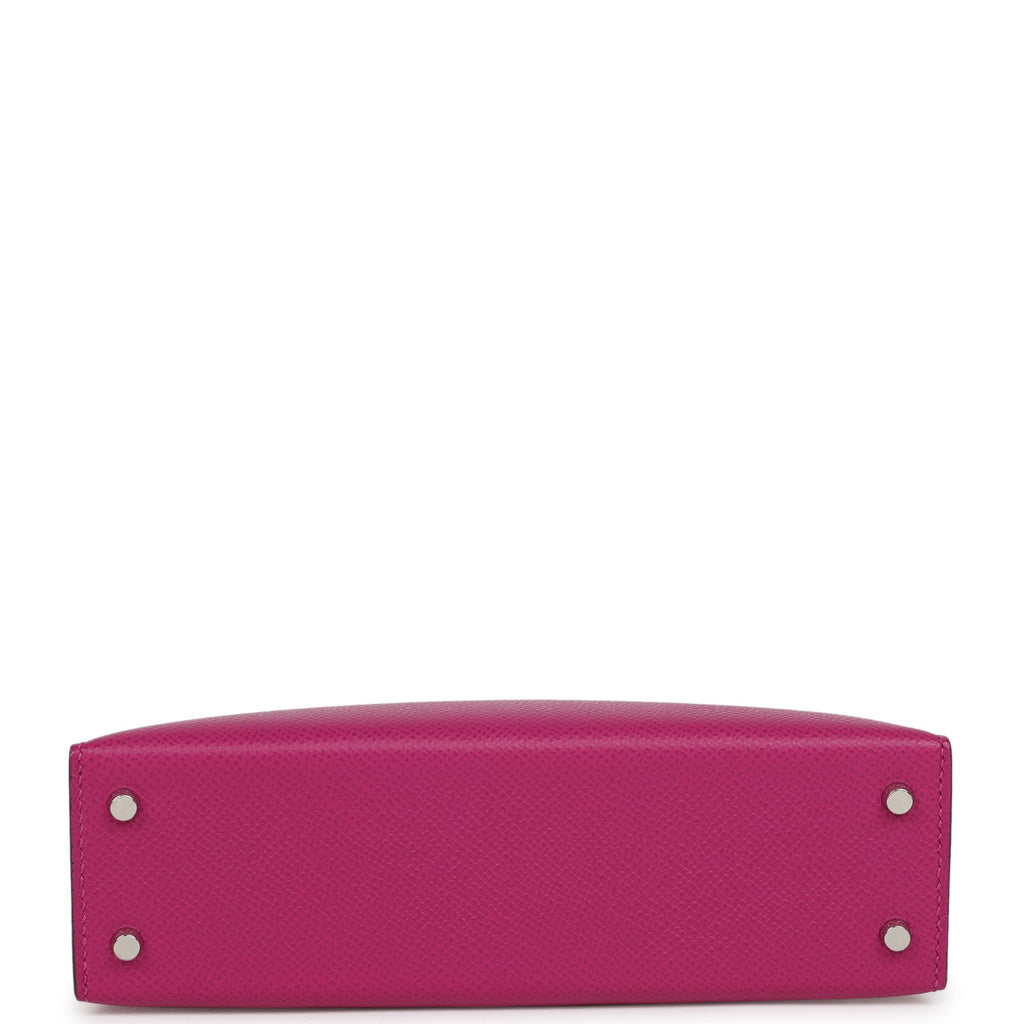 Hermes Special Order (HSS) Kelly Sellier 20 Rose Pourpre Verso Epsom Palladium Hardware - Image 7
