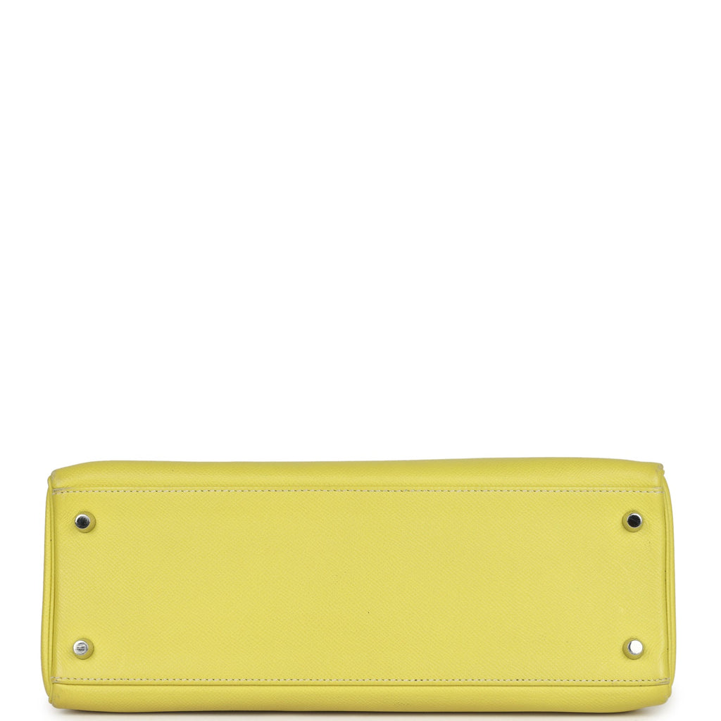 Pre-owned Hermes Kelly Retourne 32 Lime Candy Epsom Palladium Hardware - Image 7