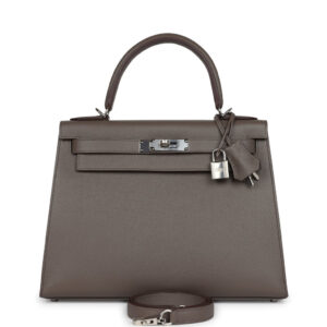Hermes Kelly Sellier 28 Etain Epsom Palladium Hardware