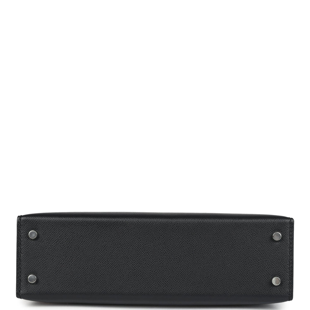 Hermes Kelly Sellier 20 Black Madame and Shiny Varanus Lizard Touch Palladium Hardware - Image 7