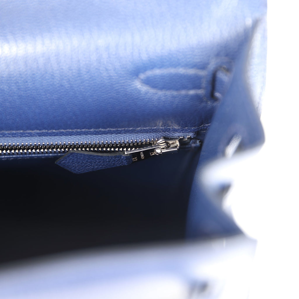 Hermes Kelly Sellier 25 Bleu Saphir Chevre Chamkila Palladium Hardware - Image 10