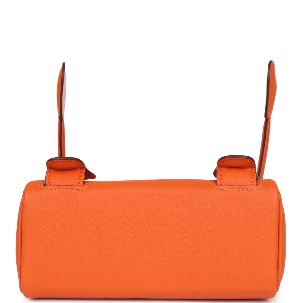 Hermes "Quelle Idolle" Kelly Doll Orange and Rose Sakura Swift Gold Hardware - Image 7