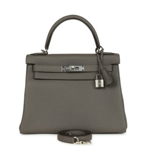 Hermes Kelly Retourne 28 Etain Togo Palladium Hardware