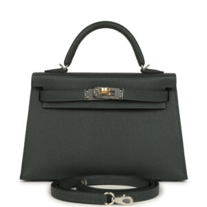 Hermes Kelly Sellier 20 Vert Mangrove Epsom Electrum Hardware