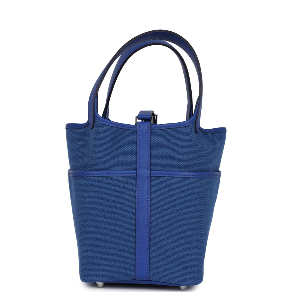 Hermes Picotin Cargo 18 Bleu Royal Swift and Toile Canvas Palladium Hardware - Image 5