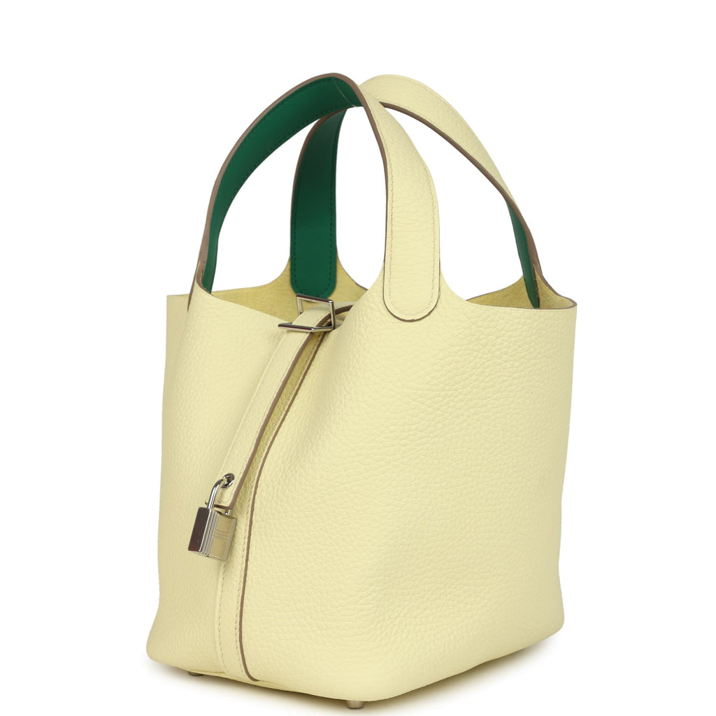 Hermes Picotin Lock Eclat 18 Jaune Milton Clemence and Vert Vertigo Swift Palladium Hardware - Image 6