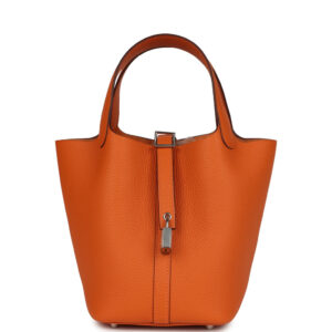 Hermes Picotin Lock 18 Orange Clemence Palladium Hardware