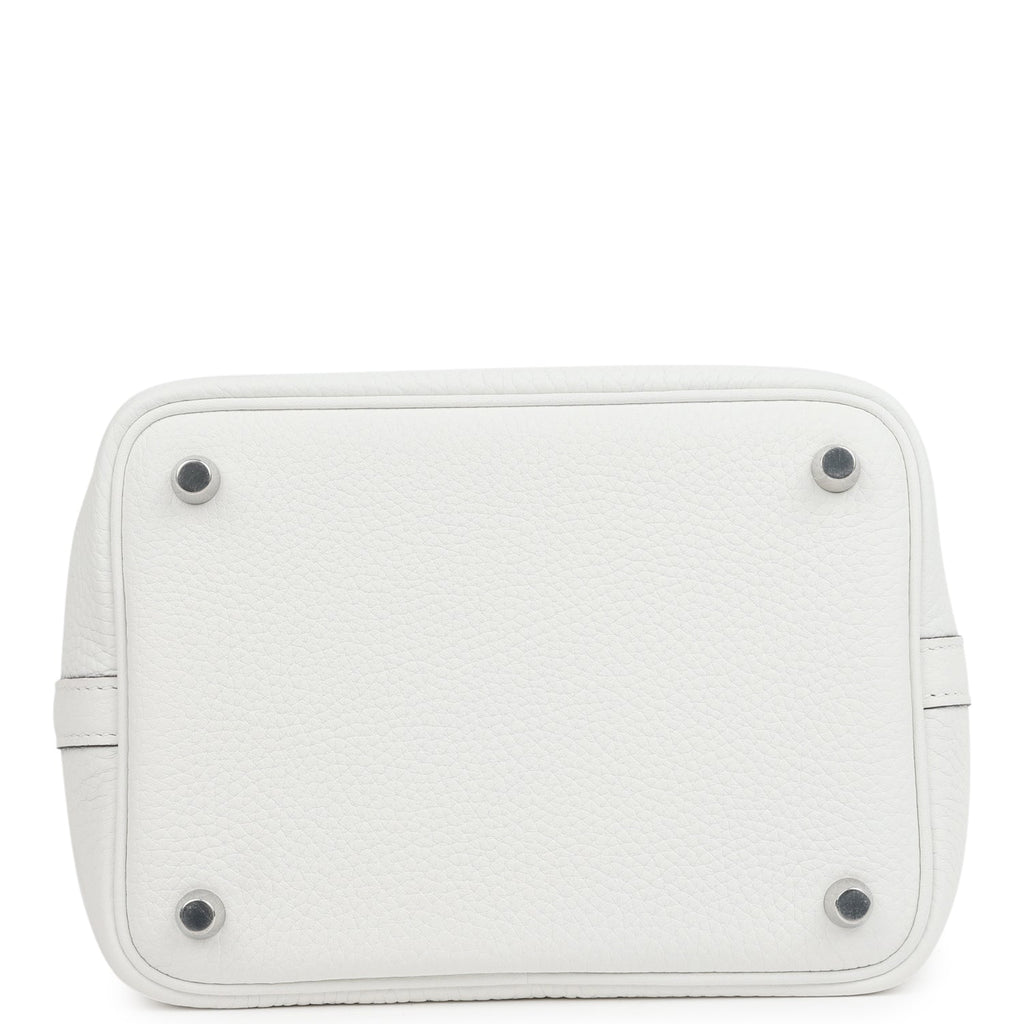 Hermes Picotin Lock Eclat 18 New White Clemence and Sesame Swift Palladium Hardware - Image 5