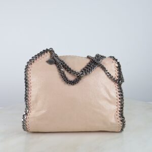 Stella Mccartney Powder Pink Falabella Small Tote Bag with Chain