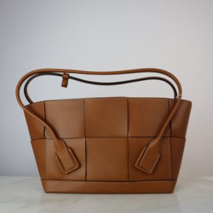 Bottega Veneta Camel Arco Medium Top Handle Bag