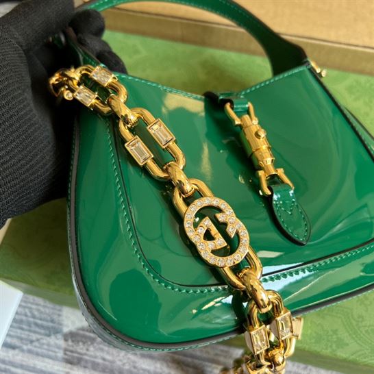 Jackie 1961 mini shoulder bag Green patent leather - GB064 - Image 9