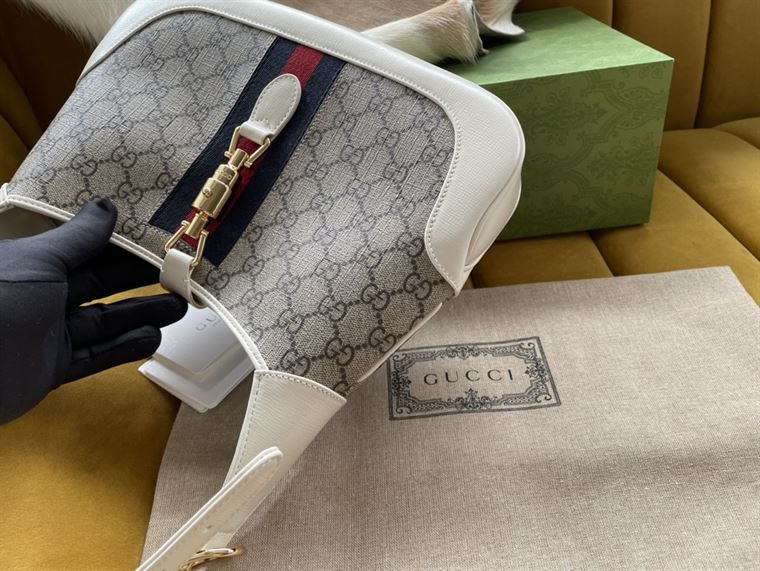 Jackie 1961 small shoulder bag White leather trim - Image 7