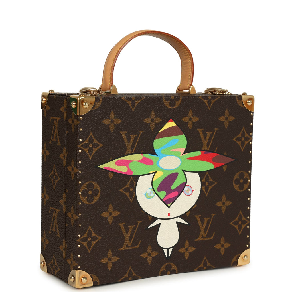 Vintage Louis Vuitton x Takashi Murakami Flower Head Jewelry Trunk Brown Multi Monogram Brass Hardware - Image 3