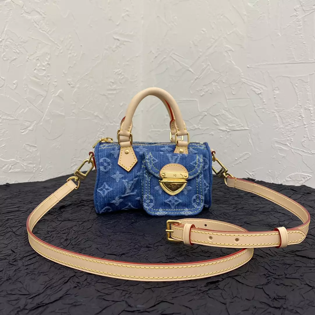 LV Nano Speedy Monogram Denim Blue - Repbags.ru - Image 3