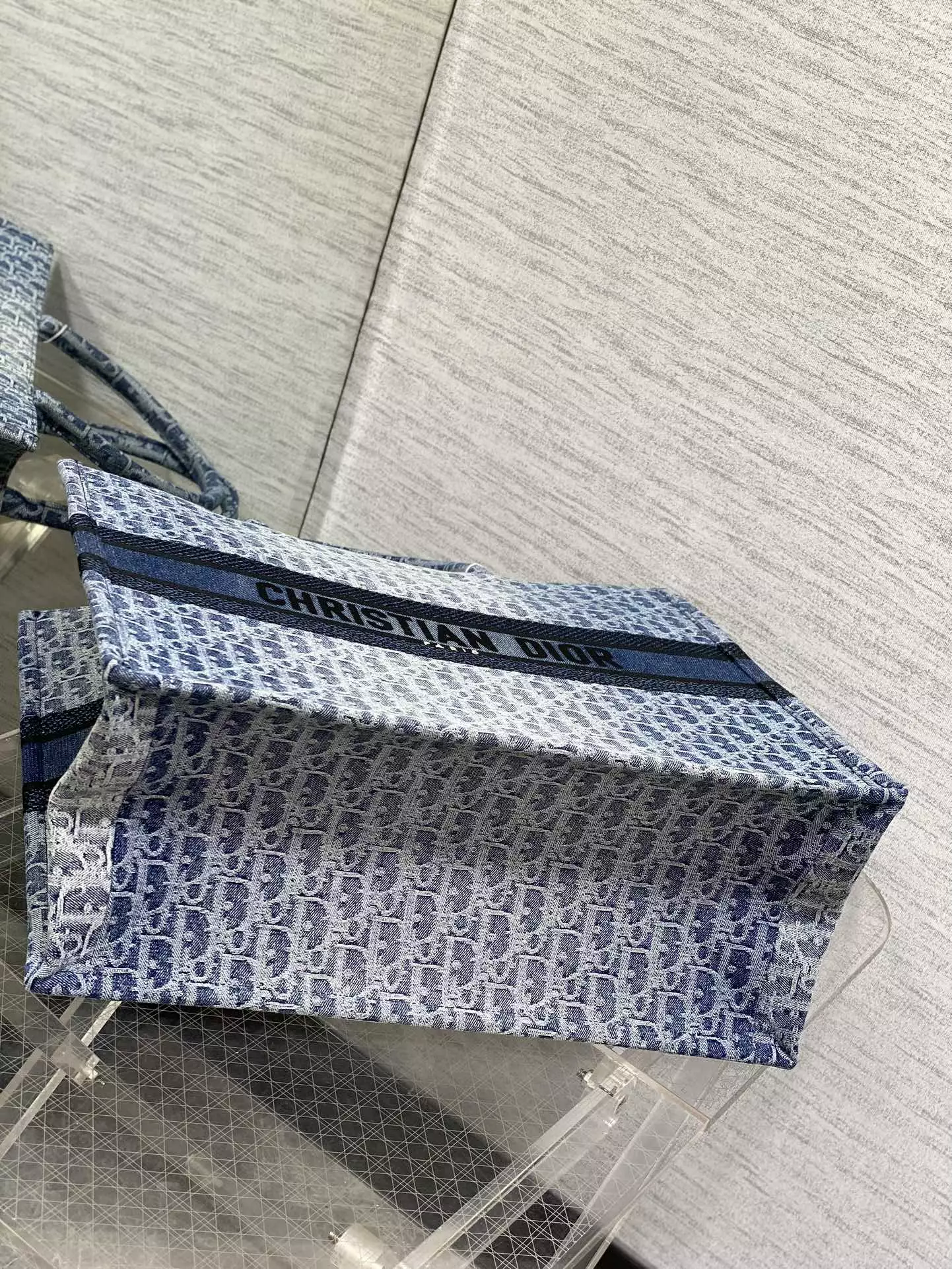 Large Dior Book Tote Blue Denim Dior Oblique - Repbags.ru - Image 6