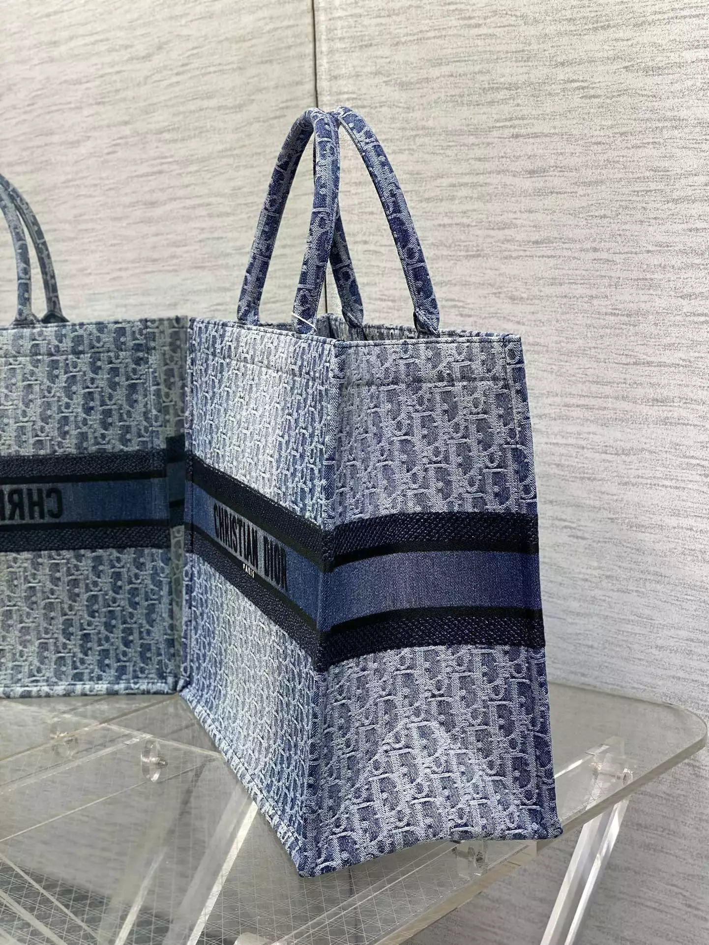 Large Dior Book Tote Blue Denim Dior Oblique - Repbags.ru - Image 5