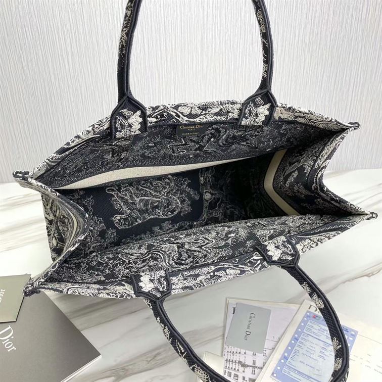 Large Dior Book Tote Blue Toile de Jouy Embroidery - DB004 - Image 10