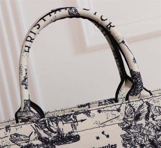 Large Dior Book Tote Latte Toile de Jouy Zodiac Embroidery - DB039 - Image 7