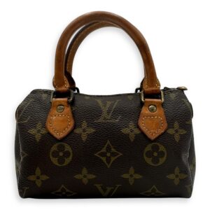 Speedy Top Handle Bag Brown in Monogram Coated Canvas, Gold hardware