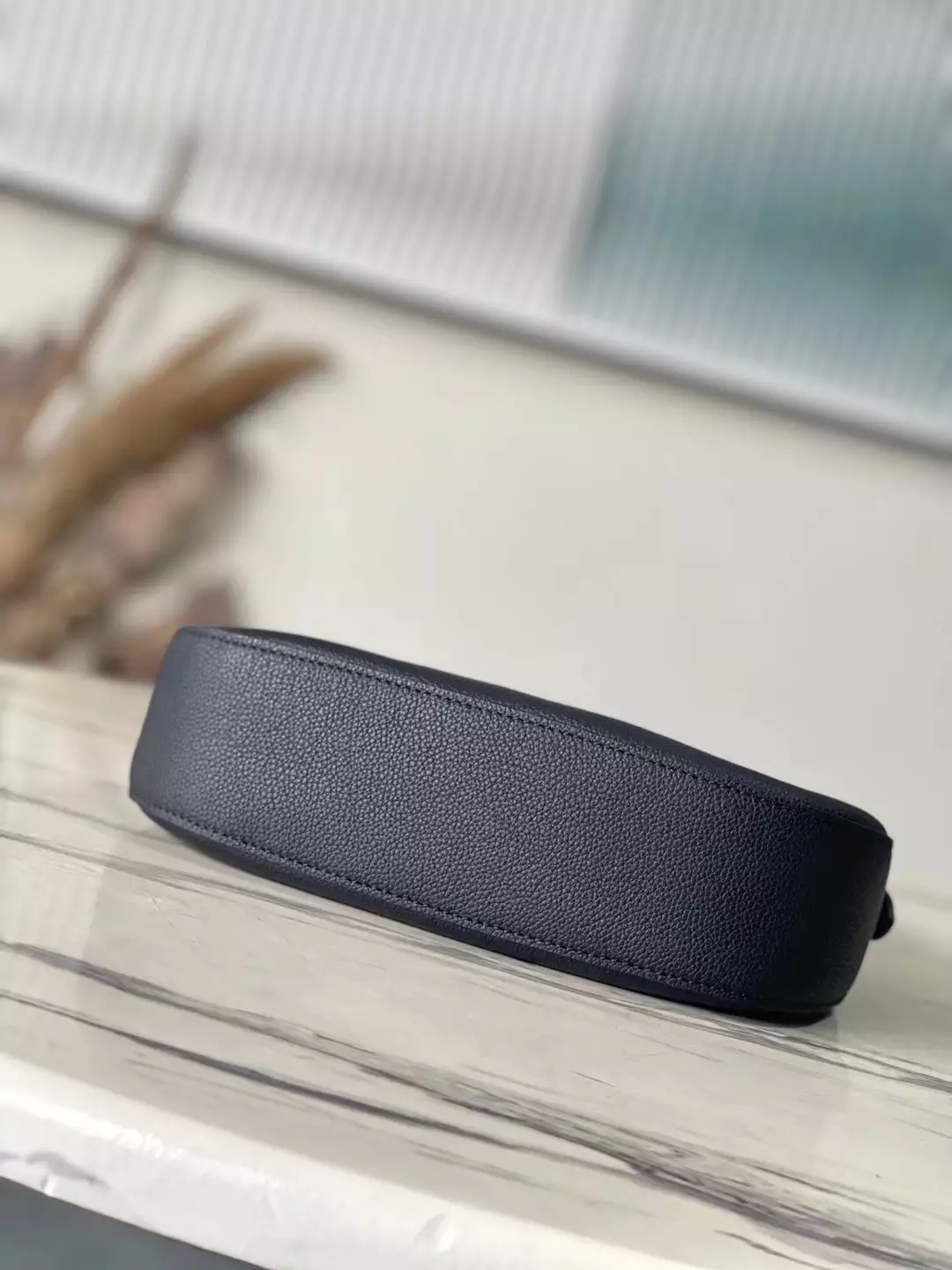 Low Key Shoulder Bag Black Grained Calfskin - Repbags.ru - Image 6