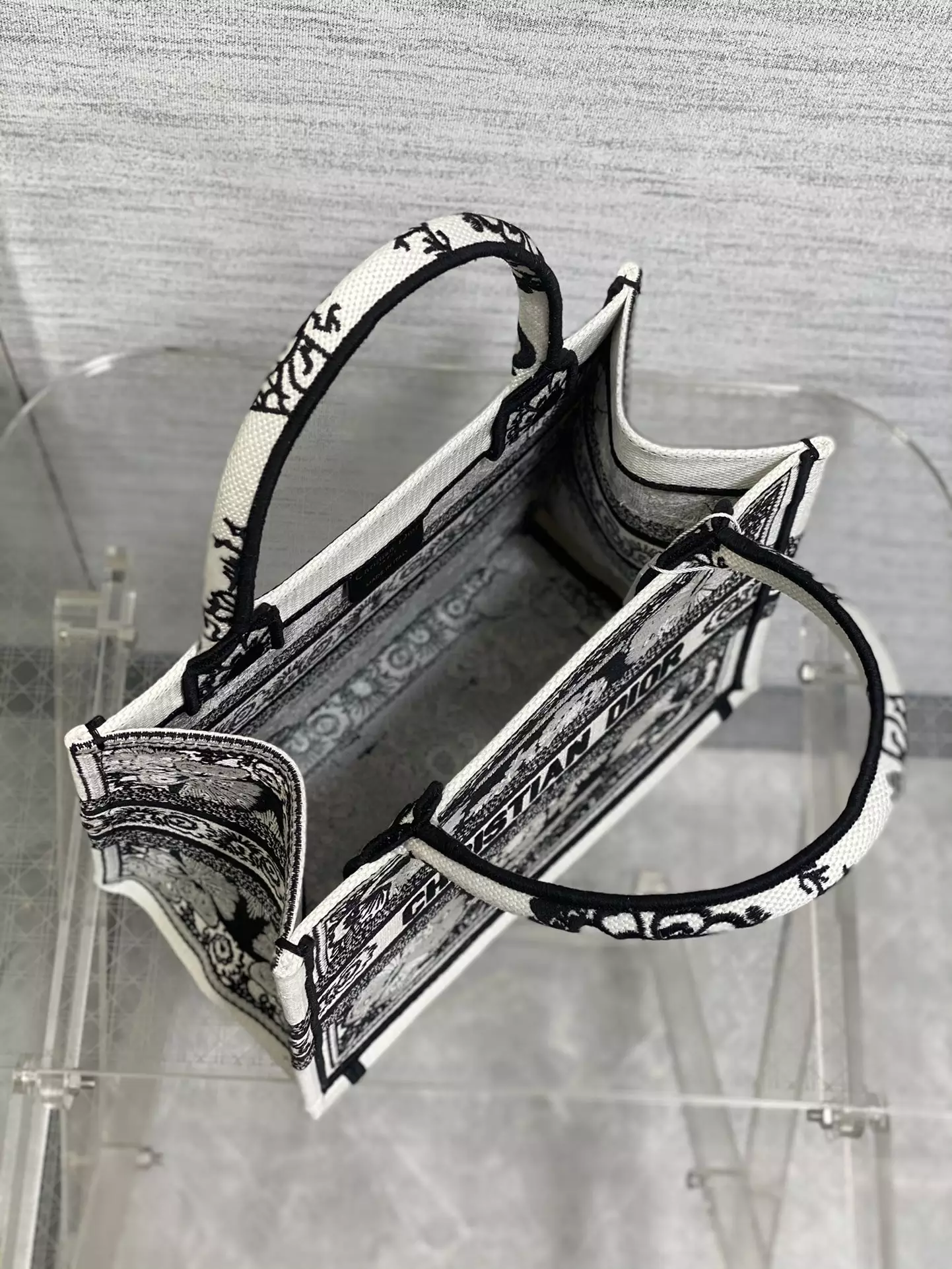Medium Dior Book Tote Black and White - Repbags.ru - Image 10
