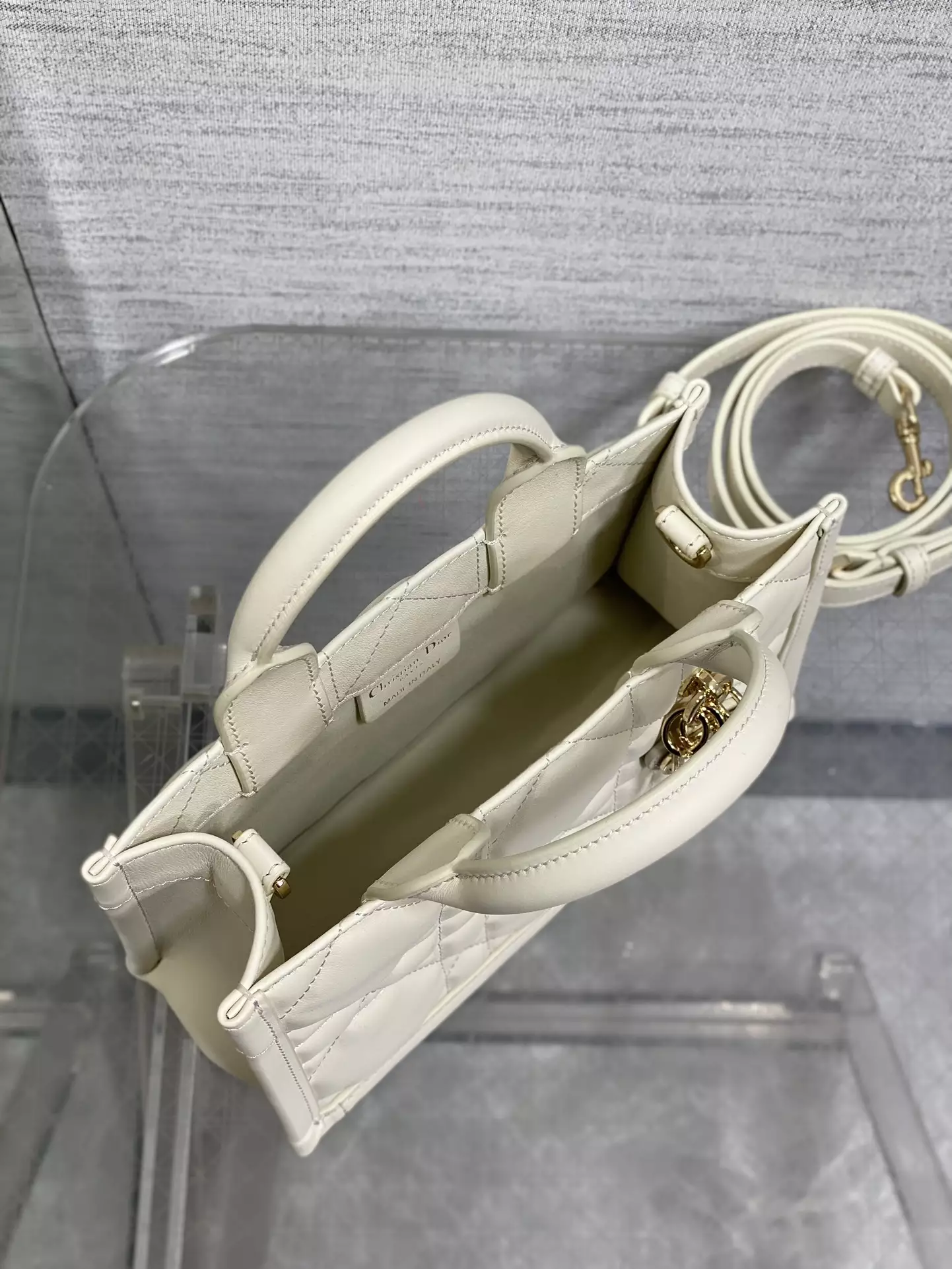 Mini Dior Book Tote Latte Macrocannage Calfskin - Repbags.ru - Image 9