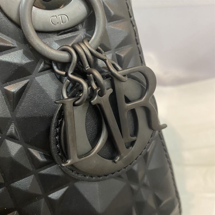 Mini Lady Dior Bag Black Cannage Calfskin - Image 7