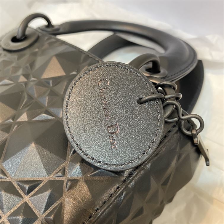 Mini Lady Dior Bag Black Cannage Calfskin - Image 9