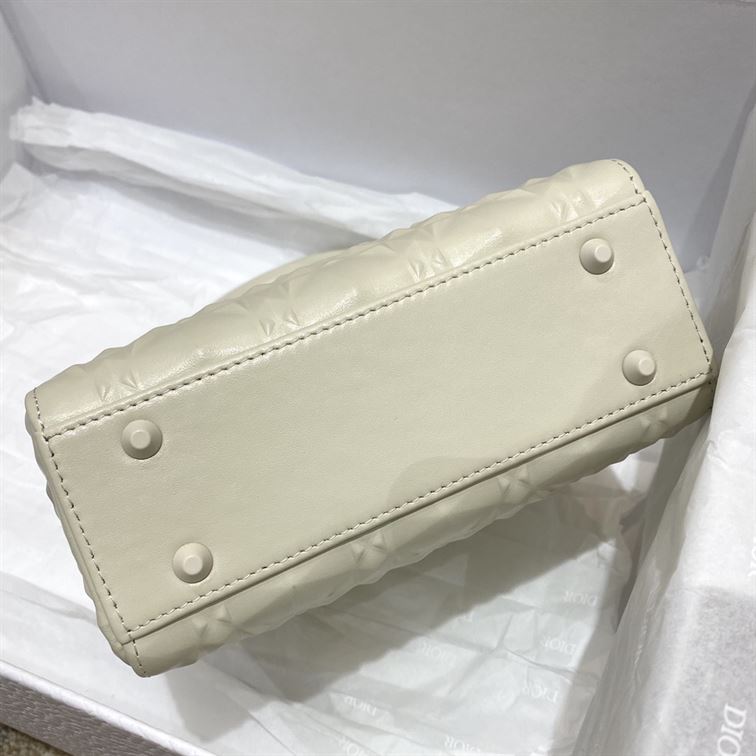 Mini Lady Dior Bag Latte Cannage Calfskin - Image 8