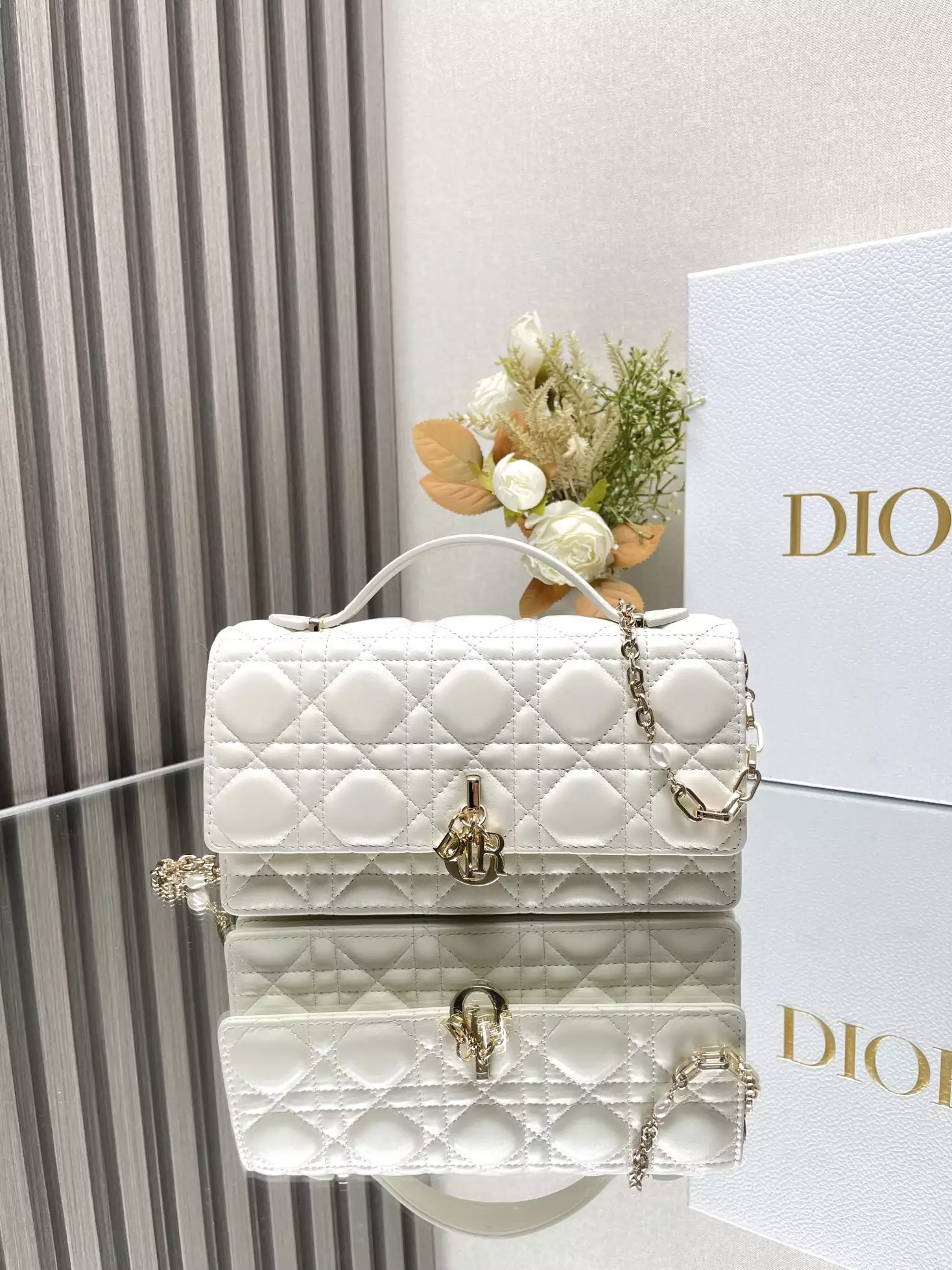 My Dior Mini Bag White Cannage Lambskin - Repbags.ru - Image 3