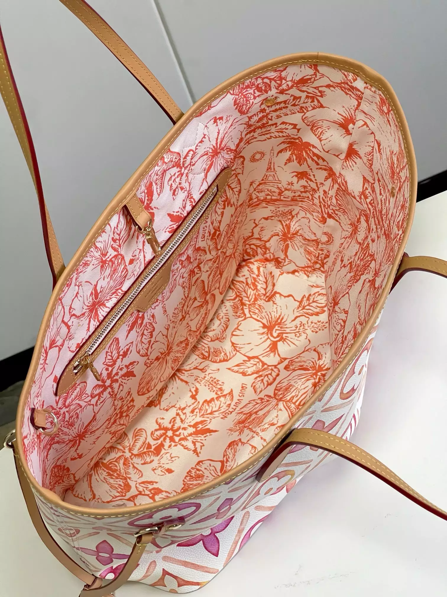 Neverfull MM Coral Monogram Tiles Canvas - Repbags.ru - Image 8