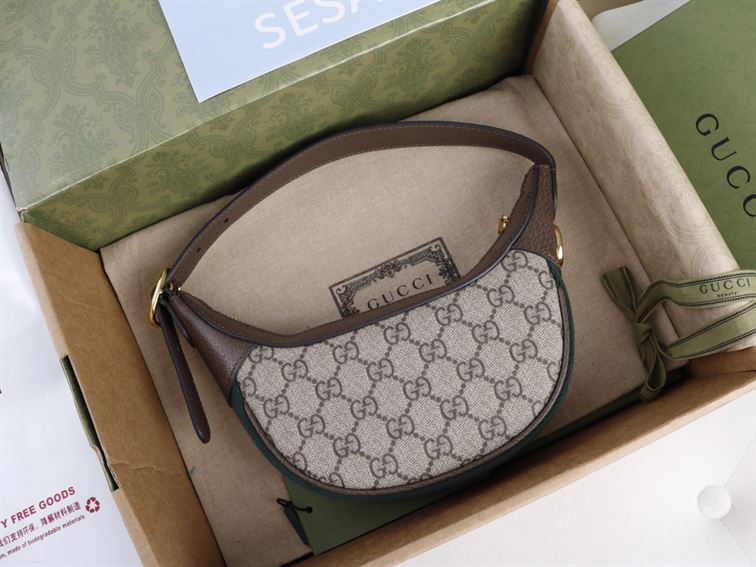 Ophidia GG mini bag with brown leather trim - Image 3