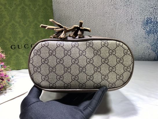 Ophidia GG small bucket bag Beige/ebony - Image 8