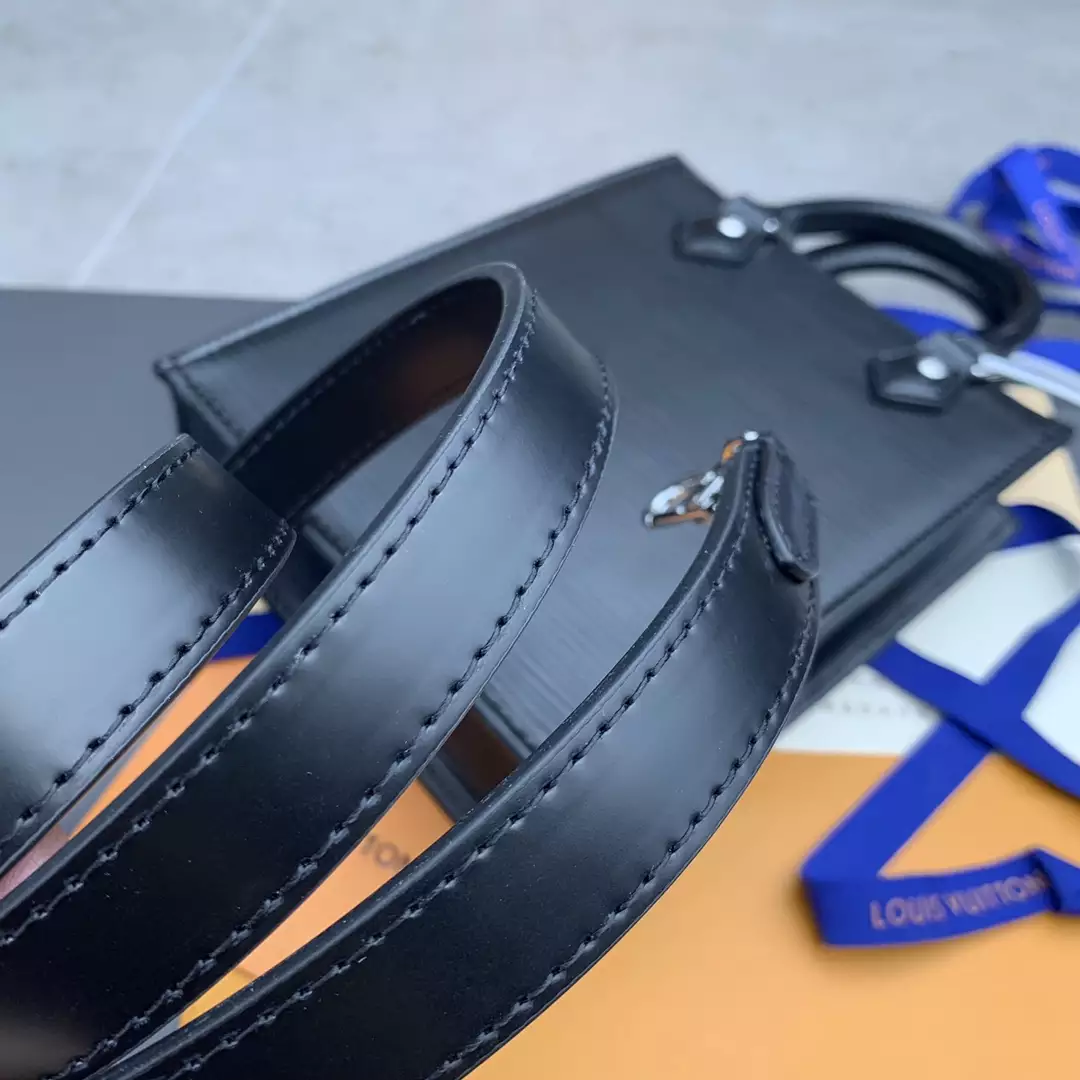 Petit Sac Plat Bag Black Epi Cowhide Leather - Repbags.ru - Image 6