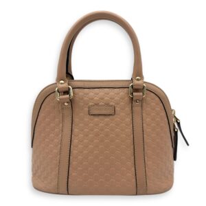 Dome Top Handle Bag Beige in Calfskin, Gold hardware