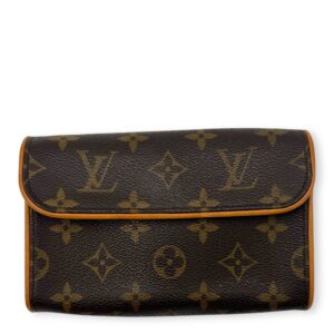 Florentine Belt Bag Brown in Monogram Coated Canvas, Gold hardware