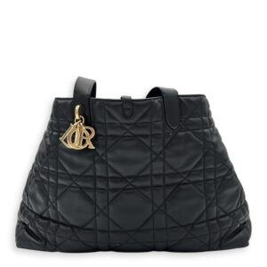 Toujours Top Handle Bag Large Black in Lambskin, Gold hardware