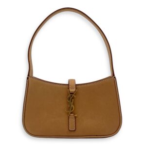 Le 5 A 7 Top Handle Bag Brown in Calfskin, Gold hardware