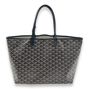 Saint Louis Tote Bag PM Black in Coated Canvas, Silver hardware