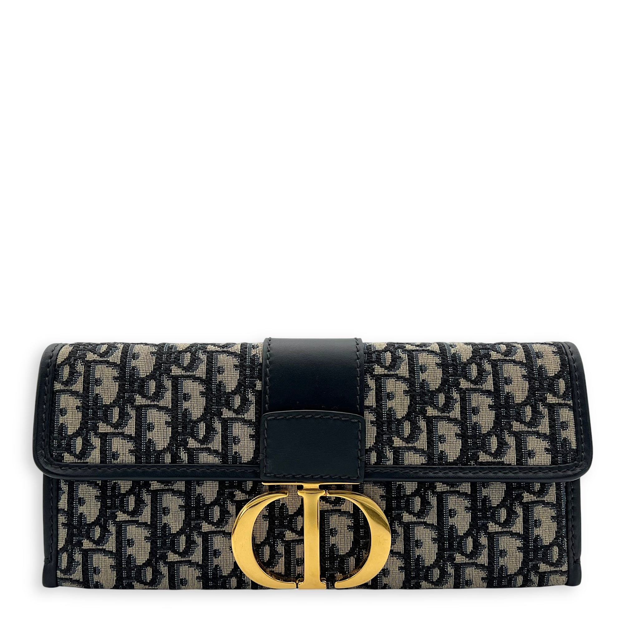 Montaigne Crossbody Bag Medium Blue in Canvas, Gold hardware