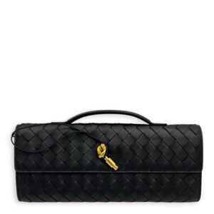 Andiamo Top Handle Bag Black in Lambskin, Gold hardware