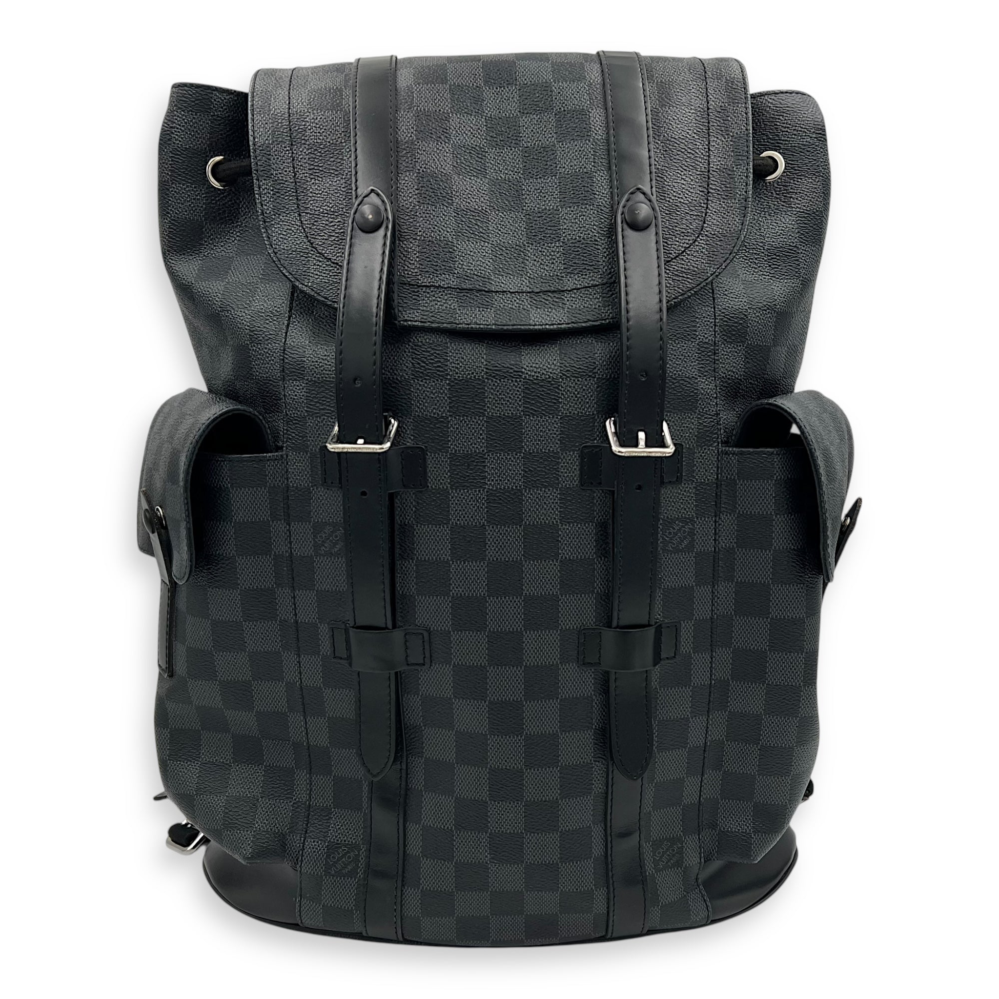 Christopher Backpack Graphite in Coated Canvas, Silver hardware
