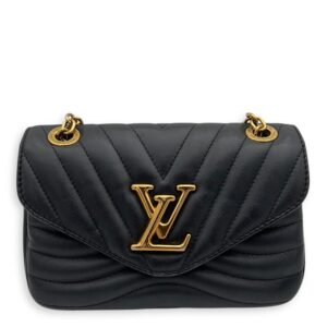 New Wave Crossbody Bag PM Black in Calfskin, Gold hardware